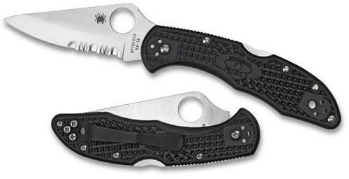 Spyderco Delica Serrated Edge Folding Knife w/Fiberglass Reinforced Nylon Handle C11SBK