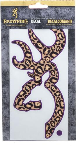 Browning Animal Print Decal 3922240602, Leopard/Purple, 6 inch