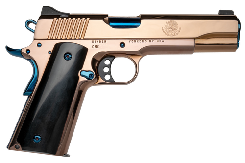 Custom & Collectible Kimber 1911 El Rey Pistol CNCELREY, 38 Super, 5in, Black Kirinite Presentation Grips, Rose Gold PVD Finish, 7 Rds
