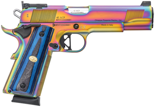 Chiappa 1911 Empire Grade Pistol 440183, 45 ACP, 5in, Black G10 Grips, Nebula PVD Finish, 8 Rds