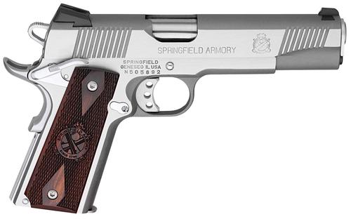 Springfield 1911 Loaded Pistol PX9151LCA, 45 ACP, 5", Cocobolo Grips, Stainless Steel Finish, 7 Rds