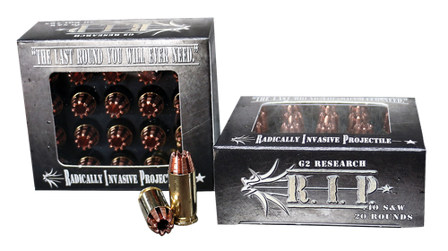 G2 Research R.I.P. Pistol Ammunition G2RIP40SW, 40 S&W, RIP Hollow Point, 115 GR, 1095 fps, 20 Rd/bx
