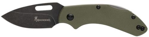 Browning Hidden Hollow Drop Point EDC Knife w/OD Green Handle (3220504B)
