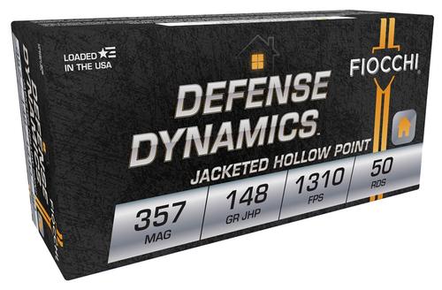 Fiocchi Shooting Dynamics Pistol Ammunition 357E, 357 Magnum, Jacketed Hollow Point (JHP), 148 GR, 1425 fps, 50 Rd/bx