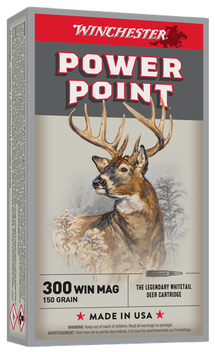 Winchester Super-X Rifle Ammunition X30WM1, 300 Winchester Mag, Power-Point, 150 GR, 3290 fps, 20 Rd/bx