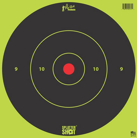 Pro Shot Products 12" Splatter Shot Green Bullseye Tag Paper Target, 5 Pack (12BGREENTG)