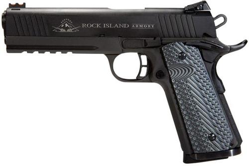 Rock Island Armory VZ Grip Tactical 2011 Semi-Auto Pistol 51485, 45 ACP, 5 in, VZ Grips, Matte Black Finish, 8 Rd