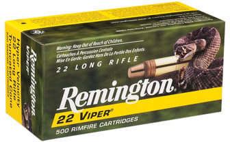 Remington Viper Hyper Velocity Rimfire Ammunition 1922, 22 Long Rifle, Truncated Cone Solid, 36 GR, 1410 fps, 50 Rd/bx