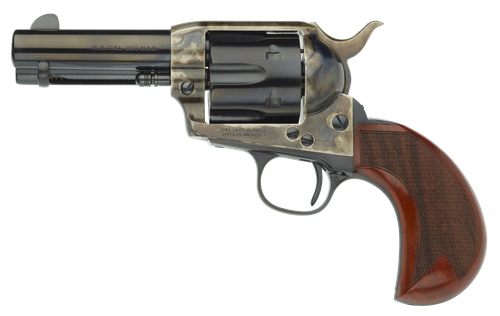 Taylors 1873 Cattleman Revolver 555132, 357 Mag, 3.50", Checkered Birdshead Walnut Grips, Blued Finish, 6 Rd