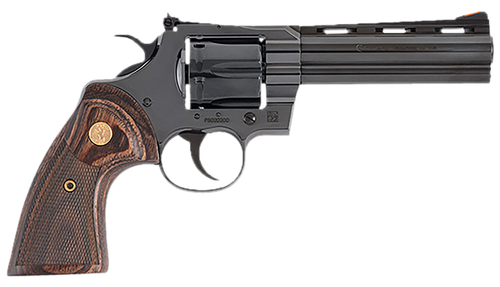 Colt Python Revolver PYTHONBP5WTS, 357 Mag, 5in, Wood Grips, Carbon Steel Frame Finish, 6 Rds