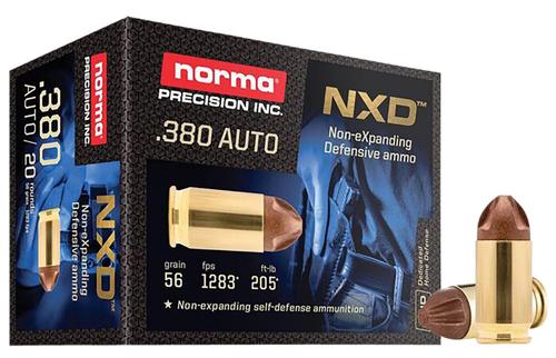 Norma Self Defense Pistol Ammunition 611040020, 380 Automatic Colt Pistol ACP, NXD, 56 gr, 1283 fps, 20 Rd/Bx