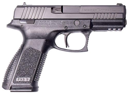American Tactical FXS-9 Pistol ATIGFX910, 9mm Luger, 4.10in, Black Interchangeable Backstrap, Black Finish, 10 Rds