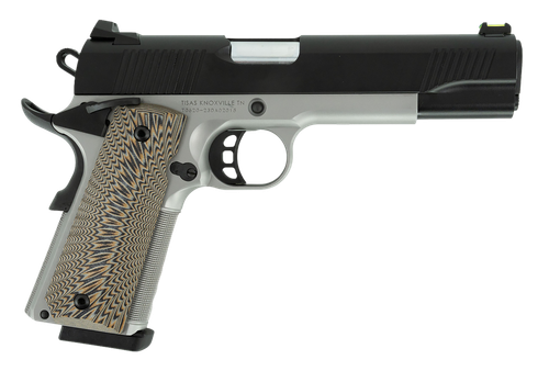 Tisas 1911 D10 FO Pistol 10100803, 10mm, 5in, Tan/black G10, Stainless Steel Finish, 8 Rds
