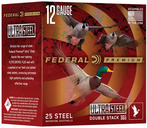 Federal Premium Shotshells PWUX1422, 12 Gauge, 3", 1 1/4 oz, 1450 fps, #2 Steel Shot, 25 Rds/box