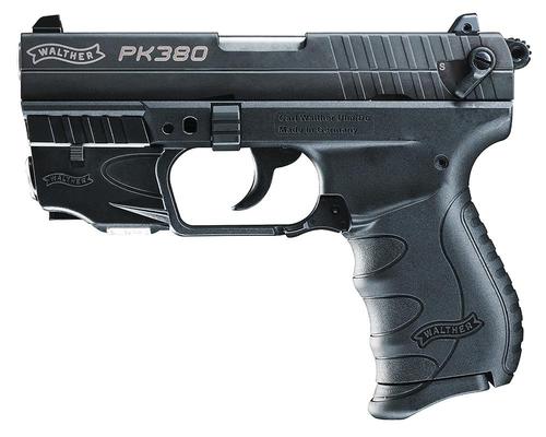 Walther PK380 Pistol w/Laser 5050310, 380 ACP, 3.7", Black Poly Grip/Frame, Black Finish, 8 Rds
