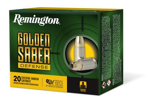 Remington Golden Saber Pistol Ammunition GSD38SBN, 38 Special +P, Brass JHP, 125 gr, 975 fps, 20 Rd/Bx