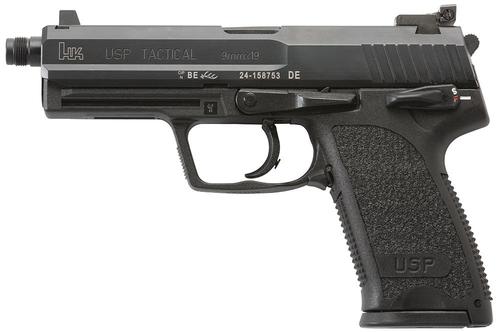 Heckler & Koch USP Tactical V1 Pistol 81000347, 9mm, 4.86" Threaded, Black Polymer Grips, Black Finish, 15 Rds