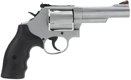 Smith & Wesson M69 Revolver 162069, 44 Remington Magnum, 4 in, Synthetic Grips, Stainless Finish