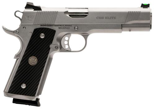 Wilson Combat 1911 CQB Elite Pistol CQBEFS45SS, 45 ACP, 5", Black G10 Grips, Stainless Finish, 8 Rds