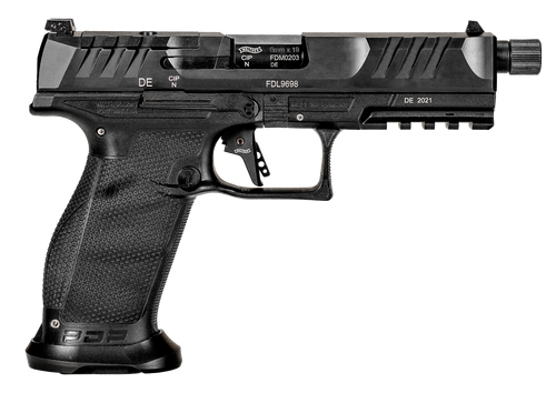 Walther PDP Pro SD Pistol 2842521, 9mm Luger, 5.10", OR, Duty Textured Polymer Grips, Black Finish, 18 Rds