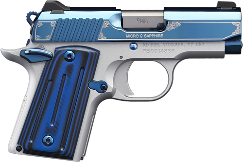 Kimber Micro 9 Sapphire Pistol 3300111, 9MM, 3.15", Sapphire/Black Grips, Sapphire Slide, 6 Rd