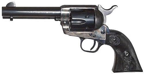 Colt Single Action Army Revolver P1640, 357 Magnum, 4 3/4", Dbl Eagle Black Composite Grip, Blued / Case Colored Finish, 6 Rd