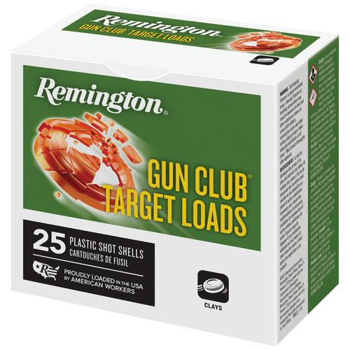 Remington Gun Club Shotshells R20035, 12 Gauge, 2-3/4", 1 oz, 1250 fps, #7.5 Lead Shot, 25 Rds/box