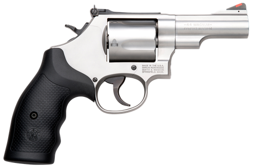 Smith & Wesson 69 L-Frame Revolver 10064, 44 Remington Magnum, 2.75", Black Synthetic Grips, Stainless Steel Finish, 5 Rds