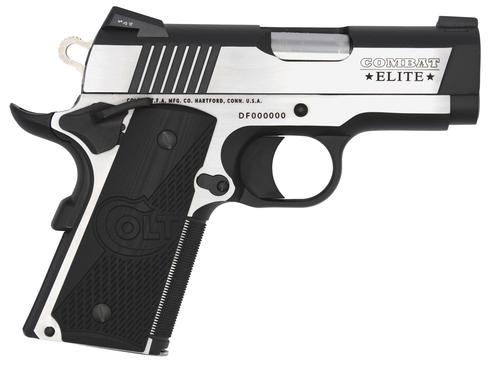 Colt Combat Elite Defender Pistol O7080CE, 45 ACP, 3", Black G10 Grips, Two-Tone Stainless Finish, 8 Rds