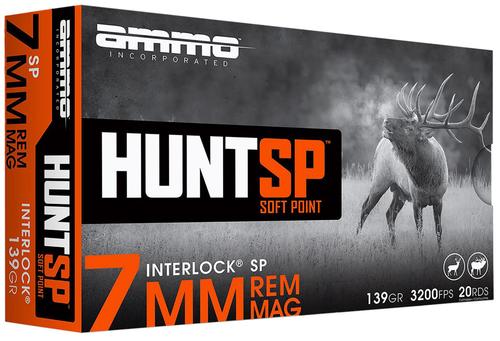 Ammo Inc Hunt Rifle Ammunition 7MM139SPA20, 7mm, Soft Point, 139 gr, 3200 fps, 20 Rd/Bx