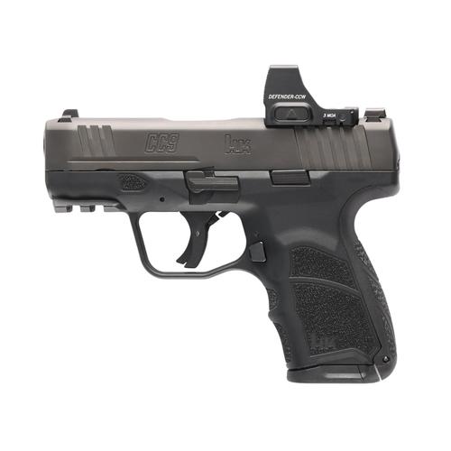 Heckler & Koch CC9 Compact Pistol 81001354, 9mm , 3.32", Black Textured Polymer Grips, Black DLC Finish, w/Vortex CCW, 12+1