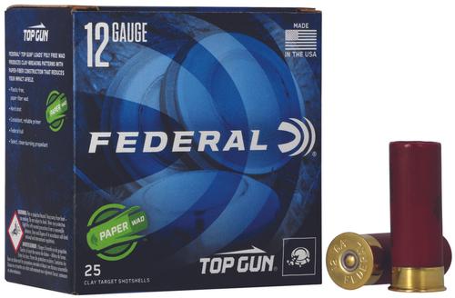 Federal Top Gun Paper Wad Shotshells TG12WS275, 12 Gauge, 2-3/4", 1 oz, 1300 fps, #7.5 Steel Shot, 25 Rds/box