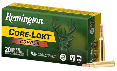 Remington Core-Lokt Rifle Ammunition R27856, 243 Win, Copper Hollow Point, 85 gr, 3200 fps, 20 Rd/Bx
