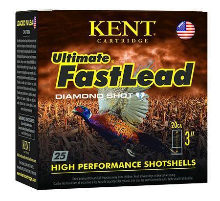 Kent Ultimate Fast Lead Shotshells K203UFL366, 20 Gauge, 3", 1 1/4 oz, 1300 fps, #6 Lead Shot, 25 Rds/bx