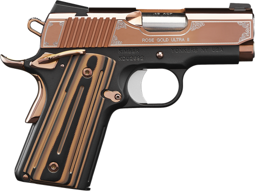 Kimber 3200373 Rose Gold Ultra II Pistol - 45 ACP, 3 in Barrel, Aluminum Frame, Rose Gold PVD Finish, 8 Rd