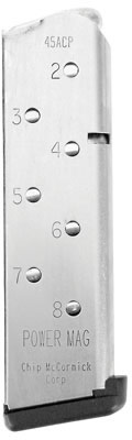 Chip McCmormick Colt 1911 45 Automatic Colt Pistol (ACP) 8 Round Stainless Magazine (14131)