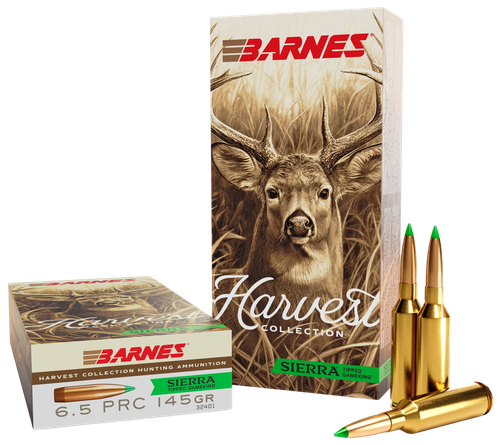 Barnes Harvest Rifle Ammunition 32401, 6.5PRC, Sierra Tipped GameKing, 145 gr, 20 Rd/Bx