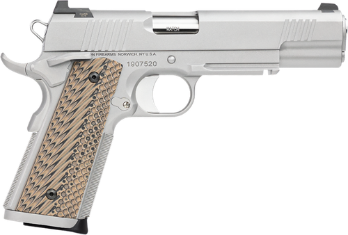 CZ-USA Dan Wesson Specialist Pistol 01802, 45 ACP, 5 in, Black/Brown G10 Grip, Stainless Finish, 8 Rd