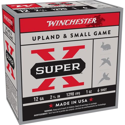 Winchester Super X Game XU126, 12 Gauge, 2-3/4", 1 oz, 1290 fps, #6 Lead Shot, 25 Rds/Bx