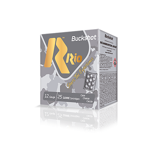 Rio Royal Buck Shotshells RHD9PB, 12 Gauge, 2-3/4", 9 Pellets, 1345 fps, #1 Buck Lead Buckshot, 25 Rds/box