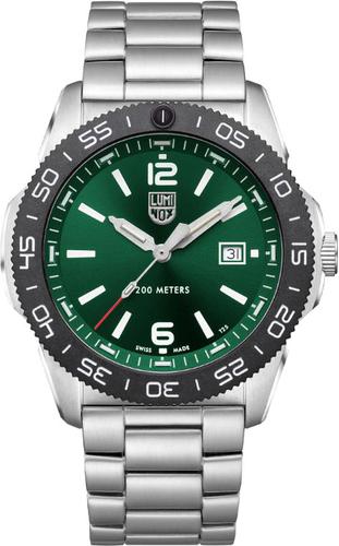 Luminox Pacific Diver Watch XS.3137 GreenDial, White Figures, 44mm, Silver Bracelet