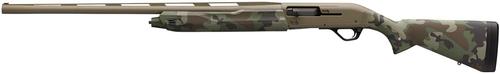 Winchester Repeating Arms SX4 Hybrid Hunter Shotgun 511313292, 12 Gauge, 28", 3.50" Chmbr, FDE Cerakote Rec/Barrel, Woodland Camo Furniture, Fiber Optic Front Sight Left Hand