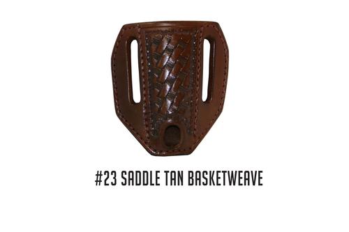 A&M Leatherwork Handmade Case Trapper Sheath, Saddle Tan, Basket Weave (AMLW23BKWST)