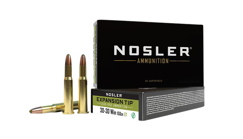 Nosler E-Tip Rifle Ammunition 40670, 30-30 Win, E-Tip Lead-Free, 150 gr, 2250 fps, 20 Rd/Bx