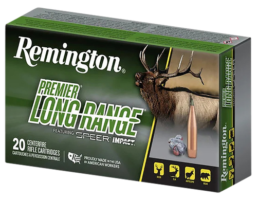 Remington Premier Long Range Rifle Ammunition R21346, 300 Win Mag, Speer Impact, 190 gr, 2885 fps, 20 Rd/Bx