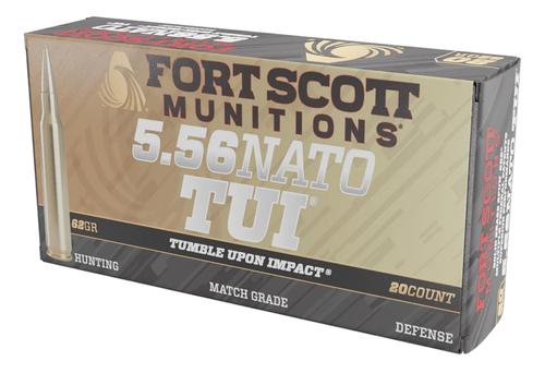 Fort Scott Munitions TUI Rifle Ammunition 556062SBV1, 5.56x45mm NATO, Solid Brass Spun, 62 gr, 3200 fps, 20 Rd/Bx