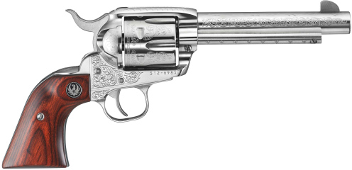 Ruger Limited Edition Engraved Vaquero Revolver 5157, 45 Colt, 5.5", Diamond Wood Grips, Stainless Finish, 6 Rds