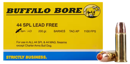 Buffalo Bore Lead-Free Handgun Ammunition 14D/20, 44 Special, TAC-XP, 200 GR, 1100 fps, 20 Rd/Bx