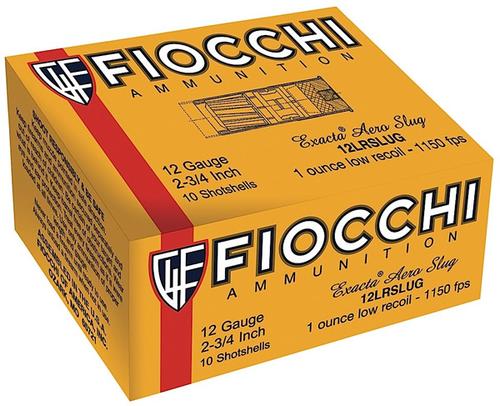 Fiocchi Plano Box 12FLESLUG, 12 Gauge, 2-3/4", 7/8 oz, 1300 fps, Slug, 80 Rd/bx