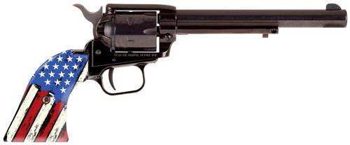 Heritage Rough Rider Revolver RR22B6US06, 22 LR, 6.50", Distressed USA Flag Polymer Grips, Black Oxide Finish, 6rd
